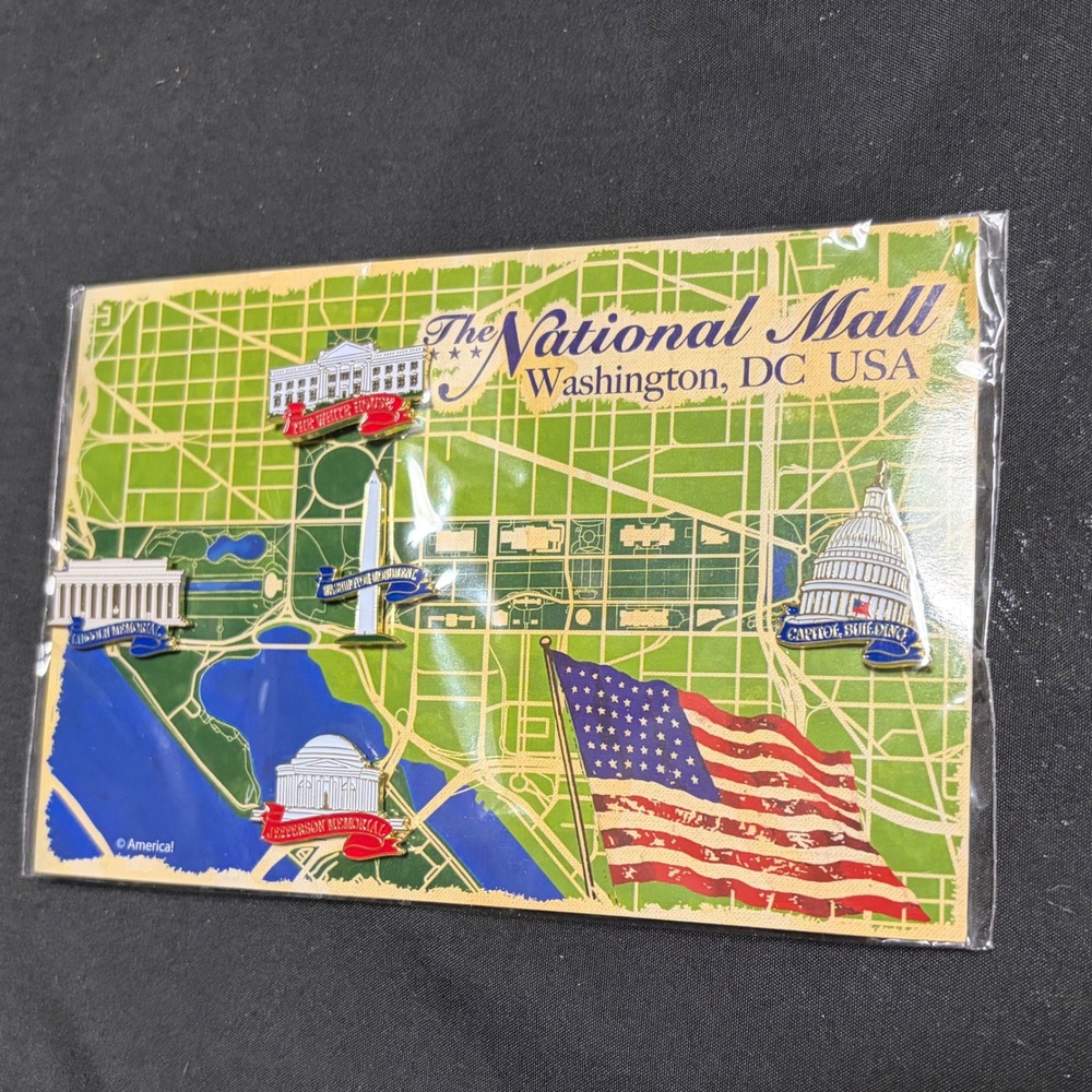 Washington DC National Mall Landmark Enamel Lapel Pin Set of 5 Sealed